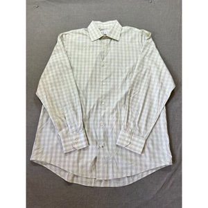 Banana Republic‎ Shirt Adult Large Gray Check Long Sleeve Button Up Casual Mens.